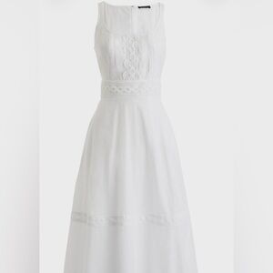 J.Crew scoop Neck White Embroidered dress